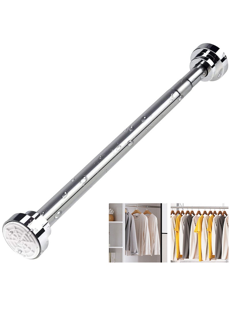 Shower Curtain Rod Adjustable Tension Spring Shower Curtain Rod Telescopic Curtain Rod Stainless Steel Retractable Clothes Rod Retractable Rod No Drilling Required (48-89.4 Inches) - Image 1
